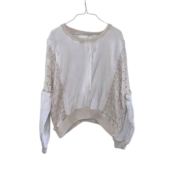 Altar’d state Jenna crocheted sweater woman’s medium oversized cream - Picture 7 of 9